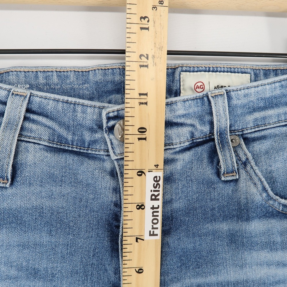 AG Mari Jeans Womens 31 Blue Crop High Rise Slim Straight Stretch - Picture 8 of 12